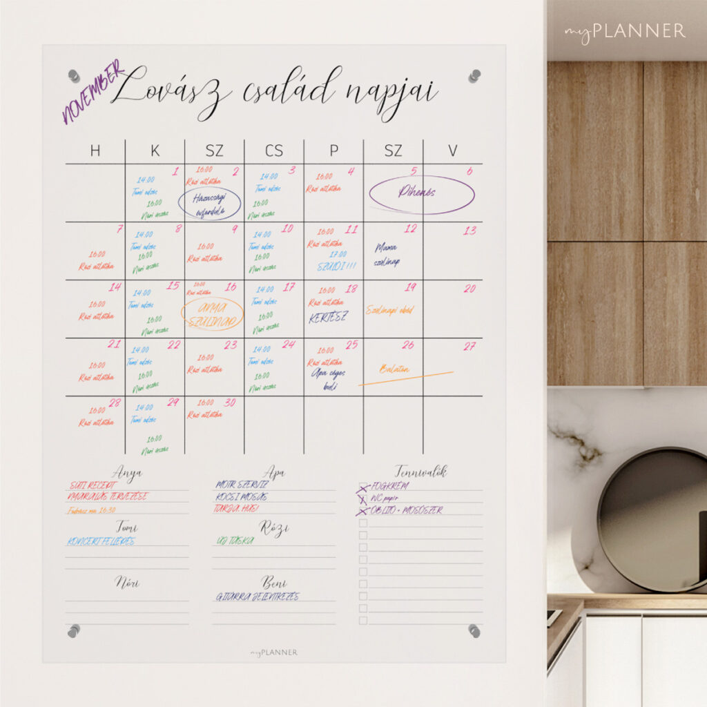 elegáns falinaptár